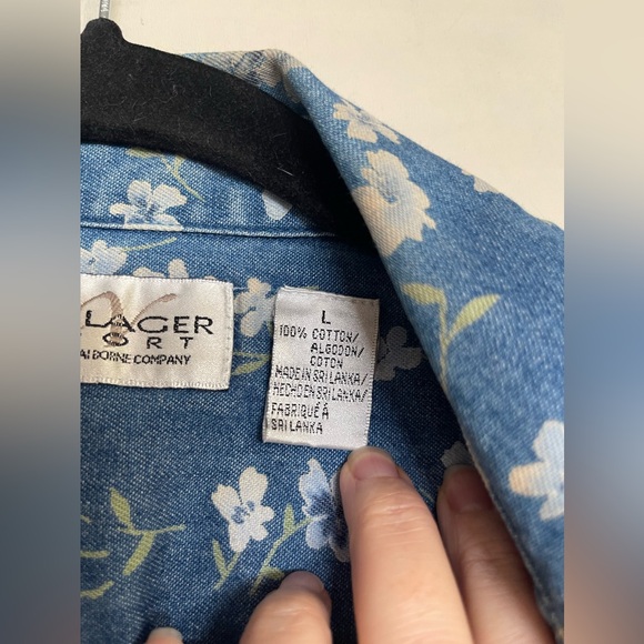 VILLAGER SPORT Liz Claiborne Company Lightweight Jean Shirt Jacket sz L - Picture 8 of 11